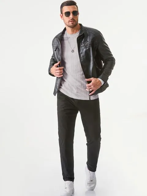 JMIERR Mens Casual Long Sleeve Lightweight T-Shirt Slim Fit Knit Crew Neck Stretch Ribbed Undershirts for Men