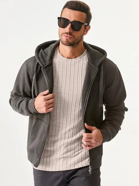 JMIERR Mens Casual Long Sleeve Lightweight T-Shirt Slim Fit Knit Crew Neck Stretch Ribbed Undershirts for Men