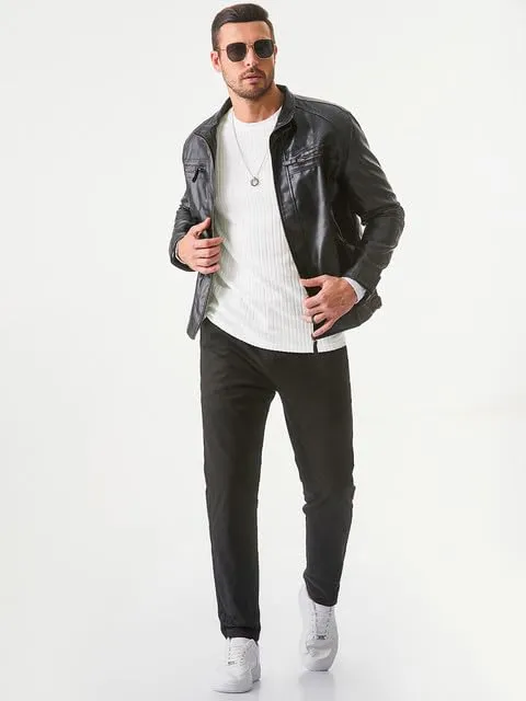 JMIERR Mens Casual Long Sleeve Lightweight T-Shirt Slim Fit Knit Crew Neck Stretch Ribbed Undershirts for Men