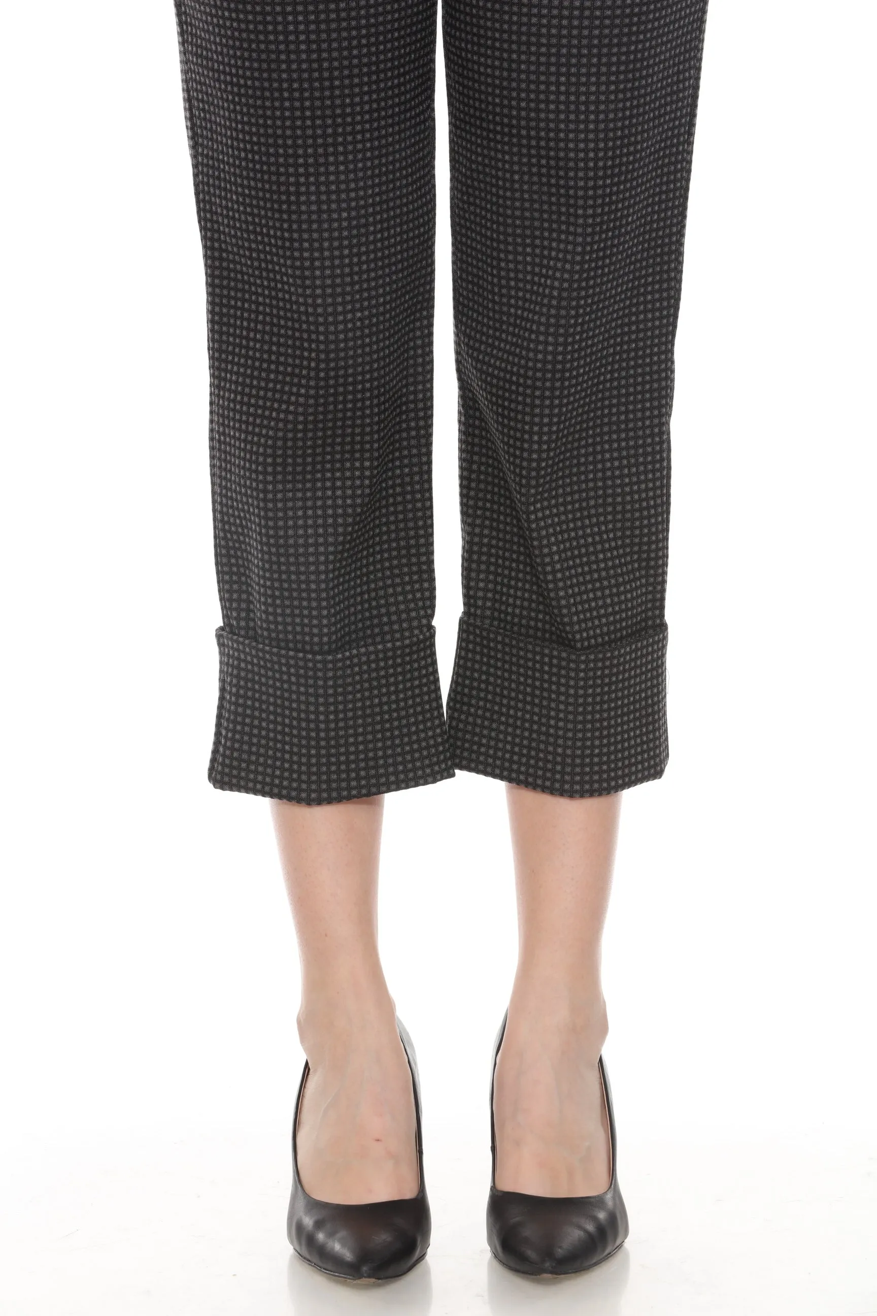Joseph Ribkoff Black/Grey Check Pull On Roll Up Cropped Pants 243262
