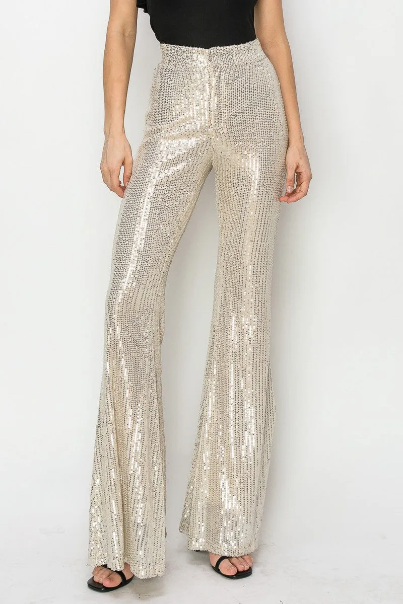 JUNIOR SEQUINS FLARED PANTS W2405PIA