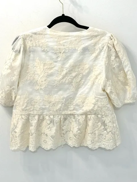 Lace Detail Embroidered Top