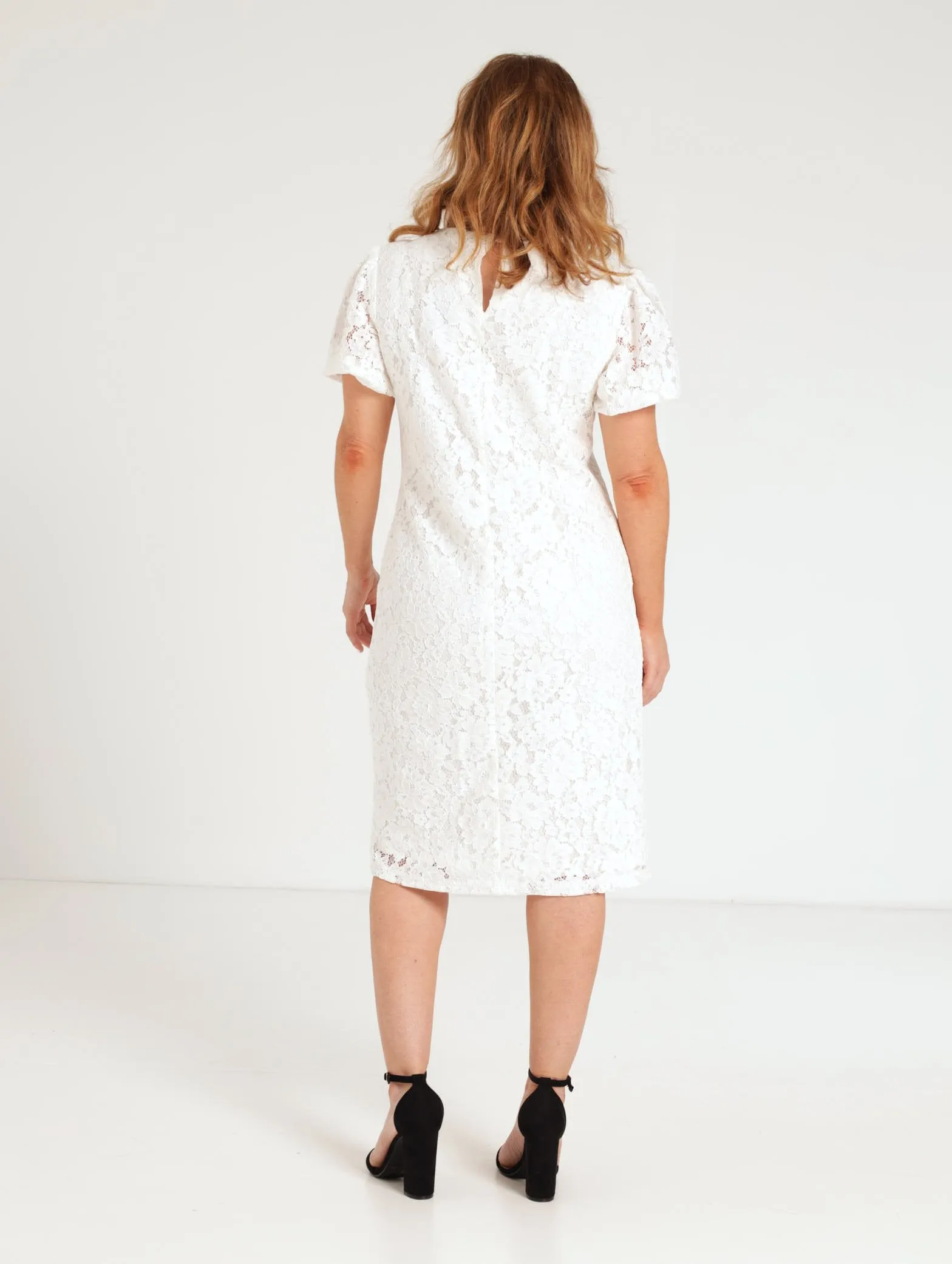 Lace Shift Dress - White