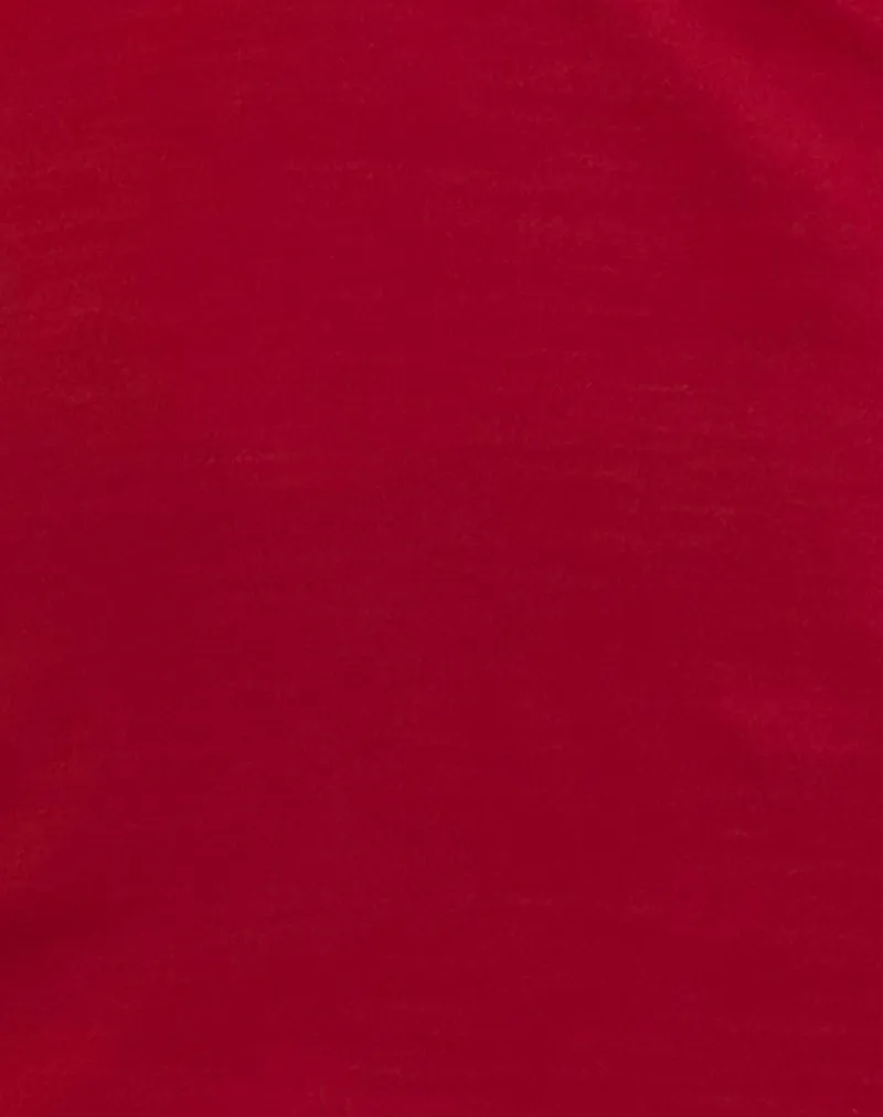 Leana Mini Dress in Private Slub Adrenaline Red