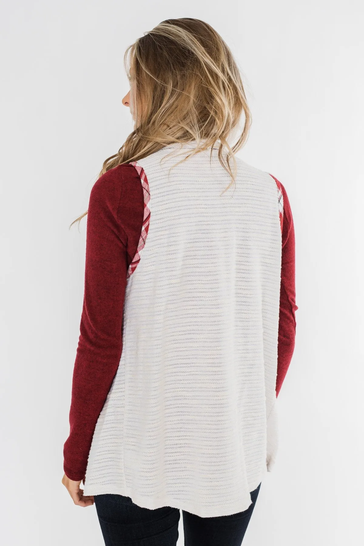 Let's Be Jolly Drape Vest- Ivory