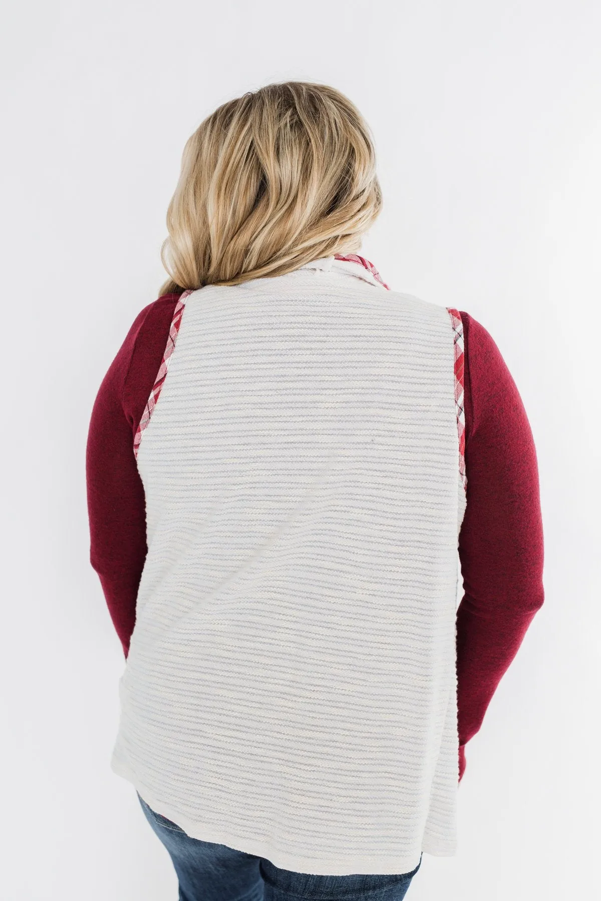 Let's Be Jolly Drape Vest- Ivory