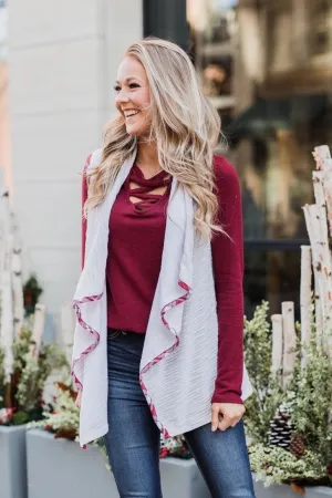 Let's Be Jolly Drape Vest- Ivory
