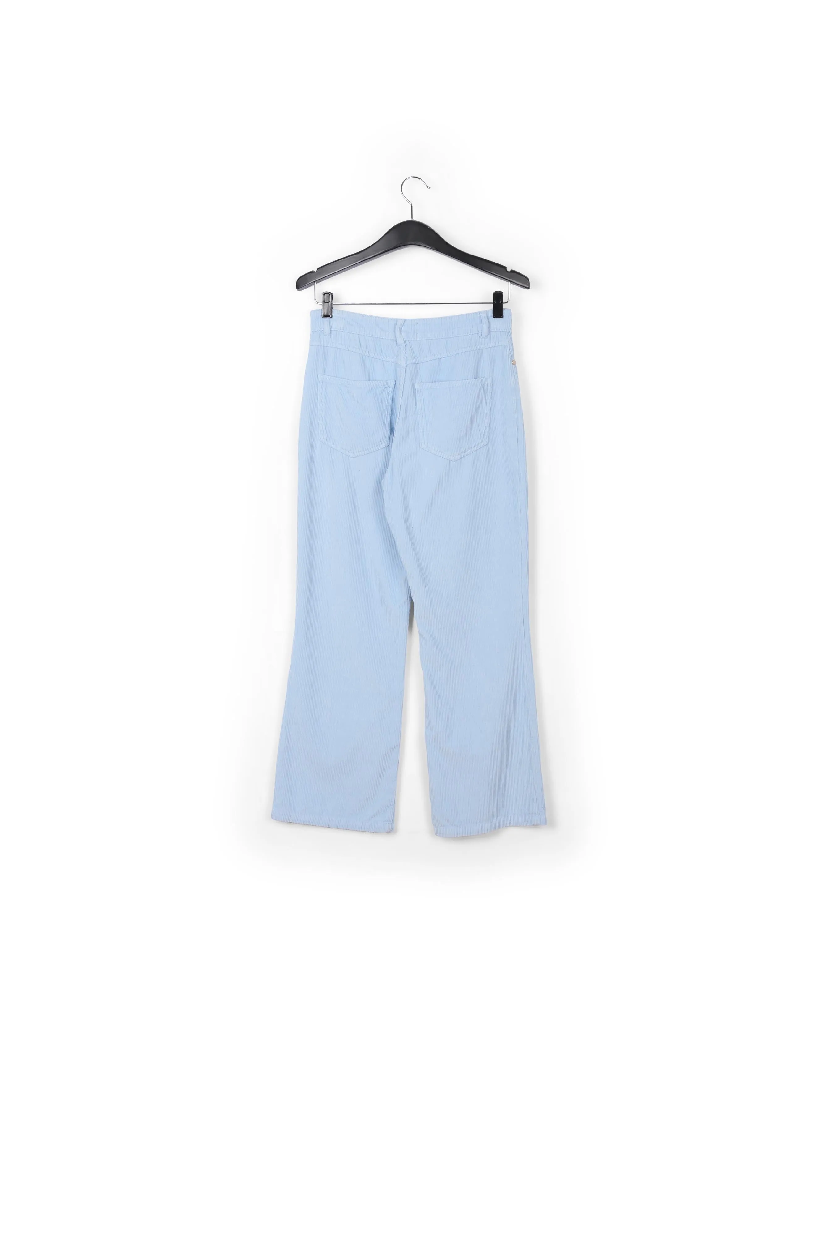 Light blue cotton-corduroy flared-fit pants