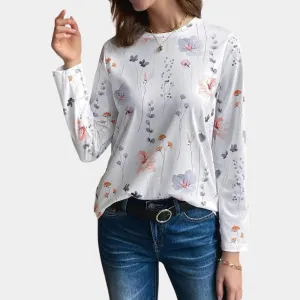 Linda - White blouse with flowers