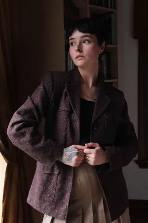 Liz Claiborne Brown Speckled Tweed Jacket US 6, 90's