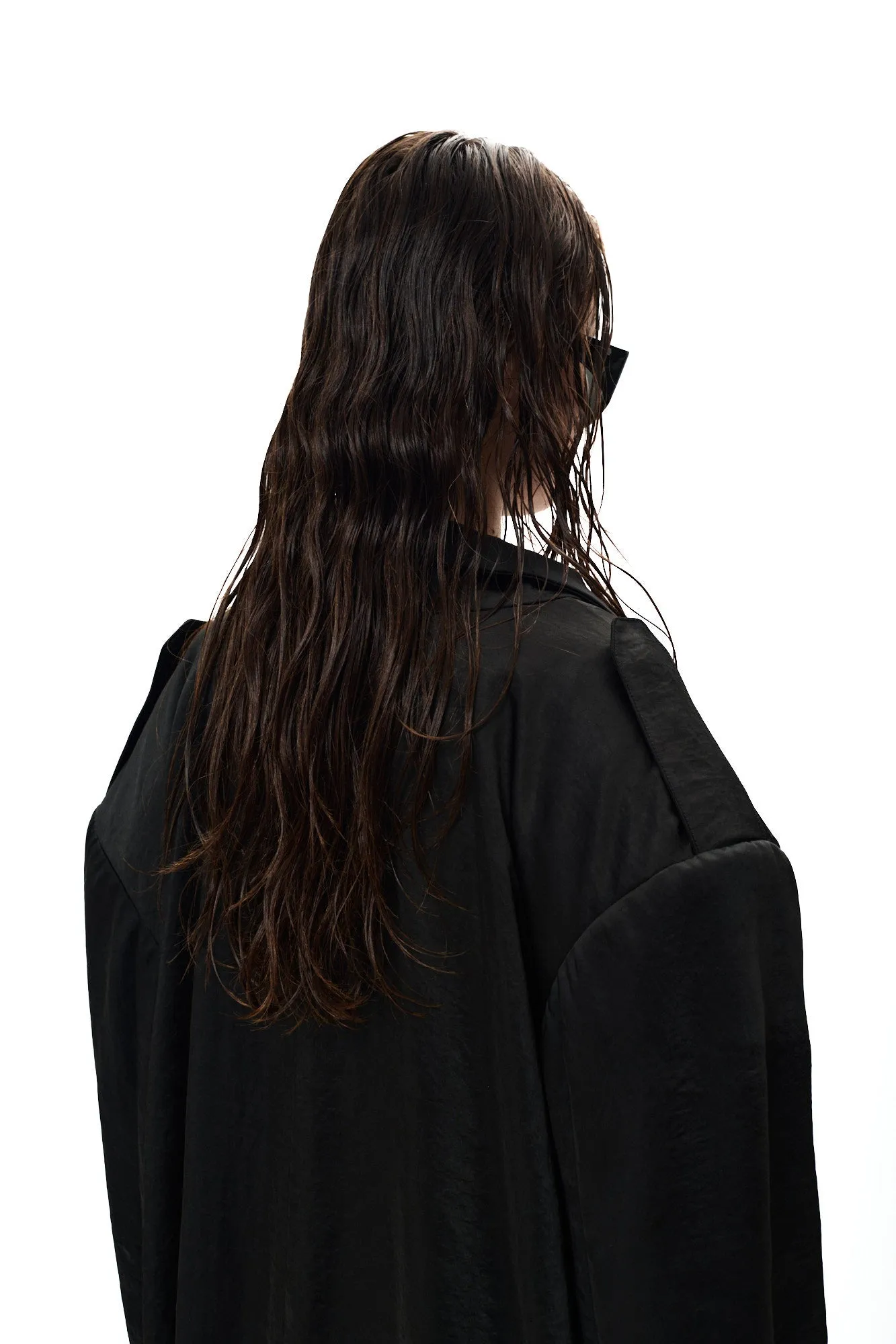 LONG TRENCH COAT - BLACK