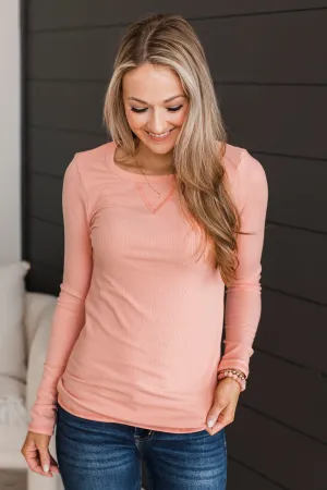 Love You Forever Knit Top- Peach