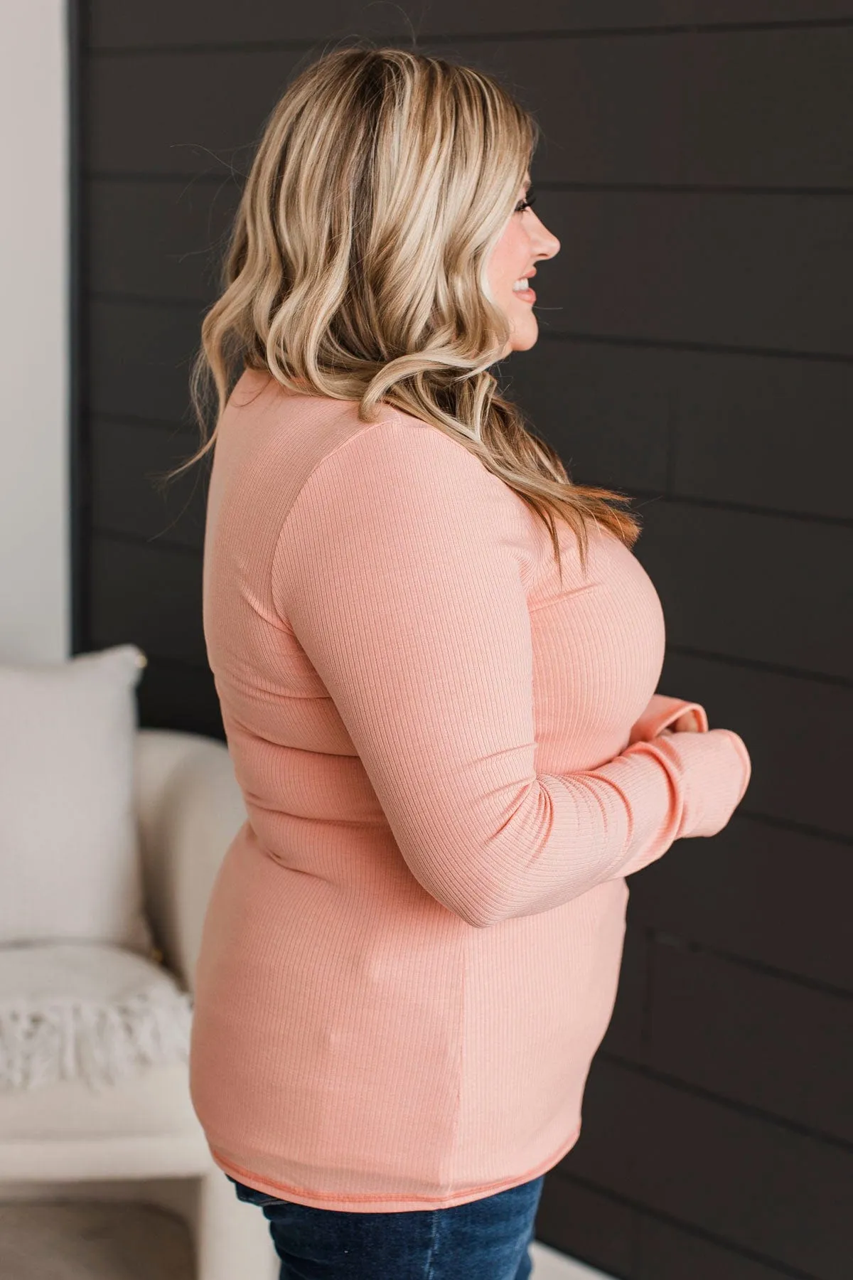 Love You Forever Knit Top- Peach
