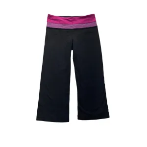 Lululemon Cropped Yoga Pants With Pink Waistband Size 4 #7338