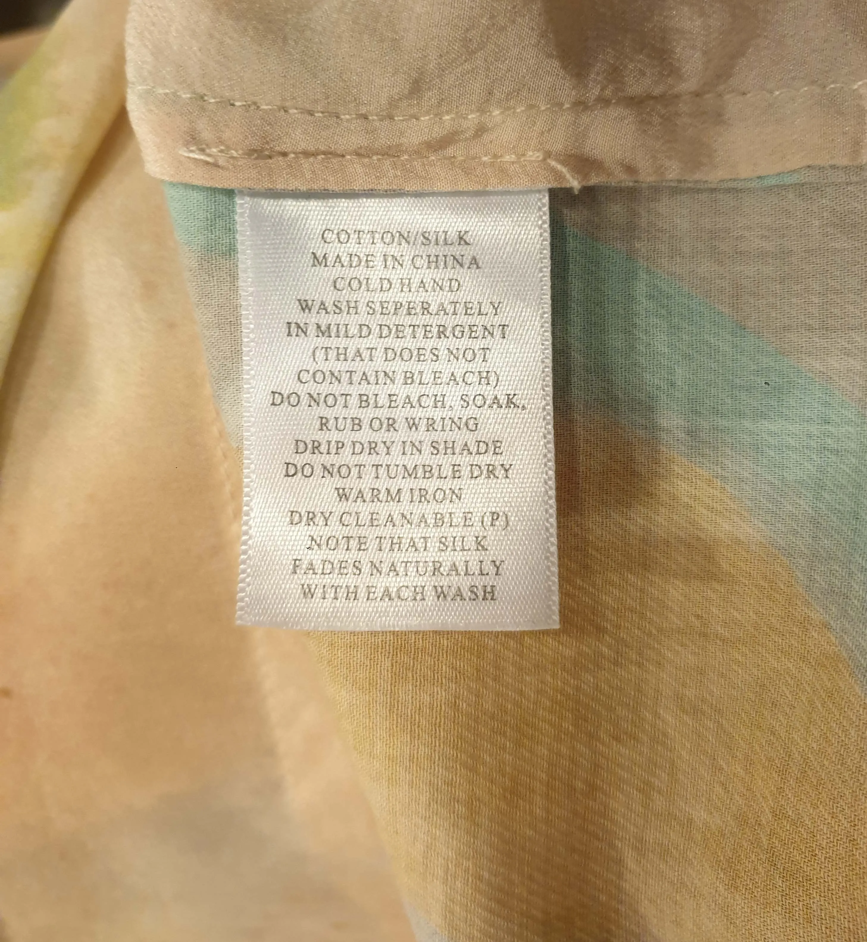 M. A. Dainty cotton/silk beautiful print top size M
