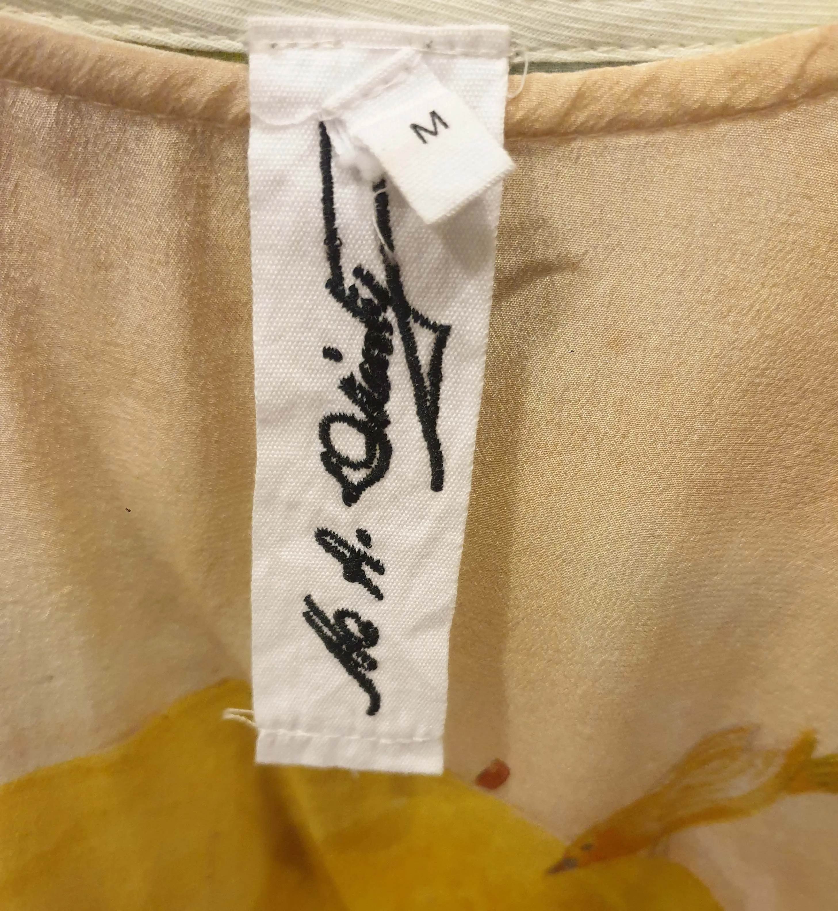M. A. Dainty cotton/silk beautiful print top size M