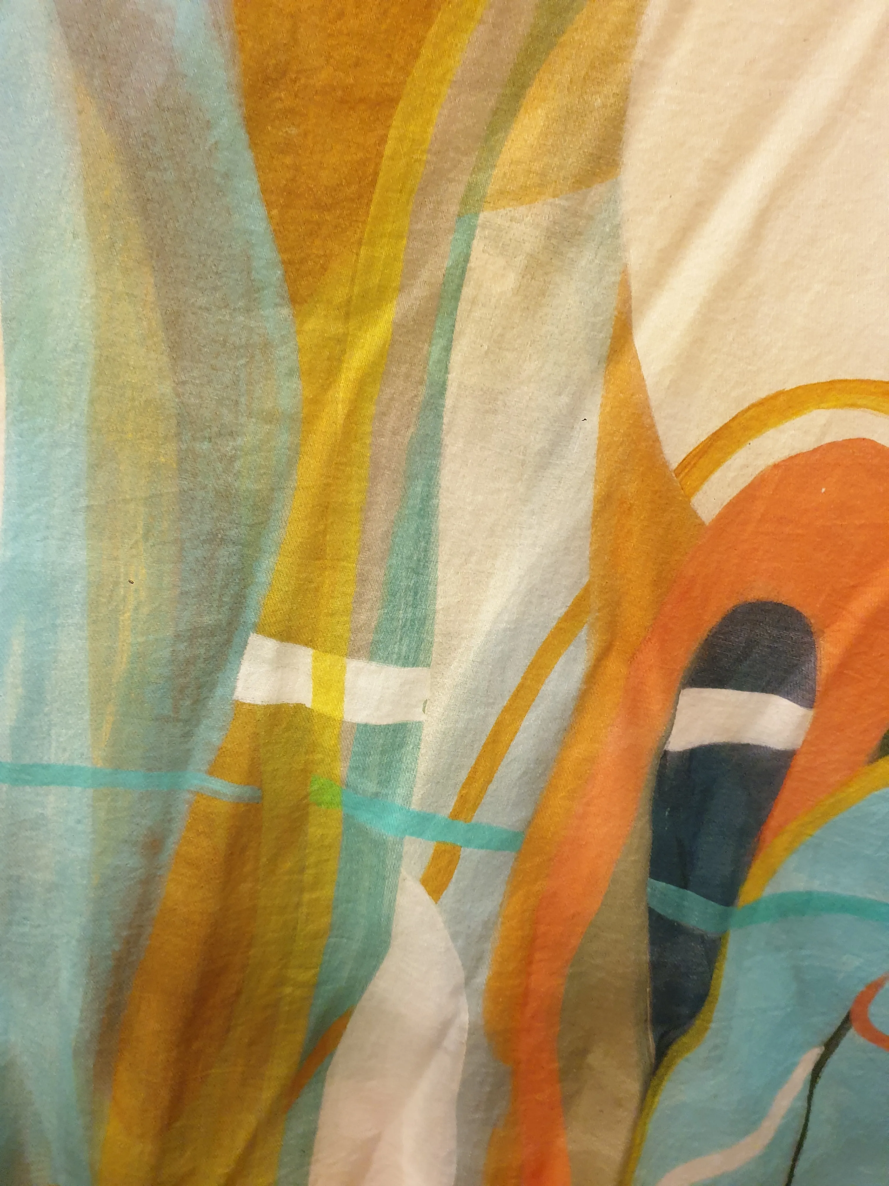 M. A. Dainty cotton/silk beautiful print top size M