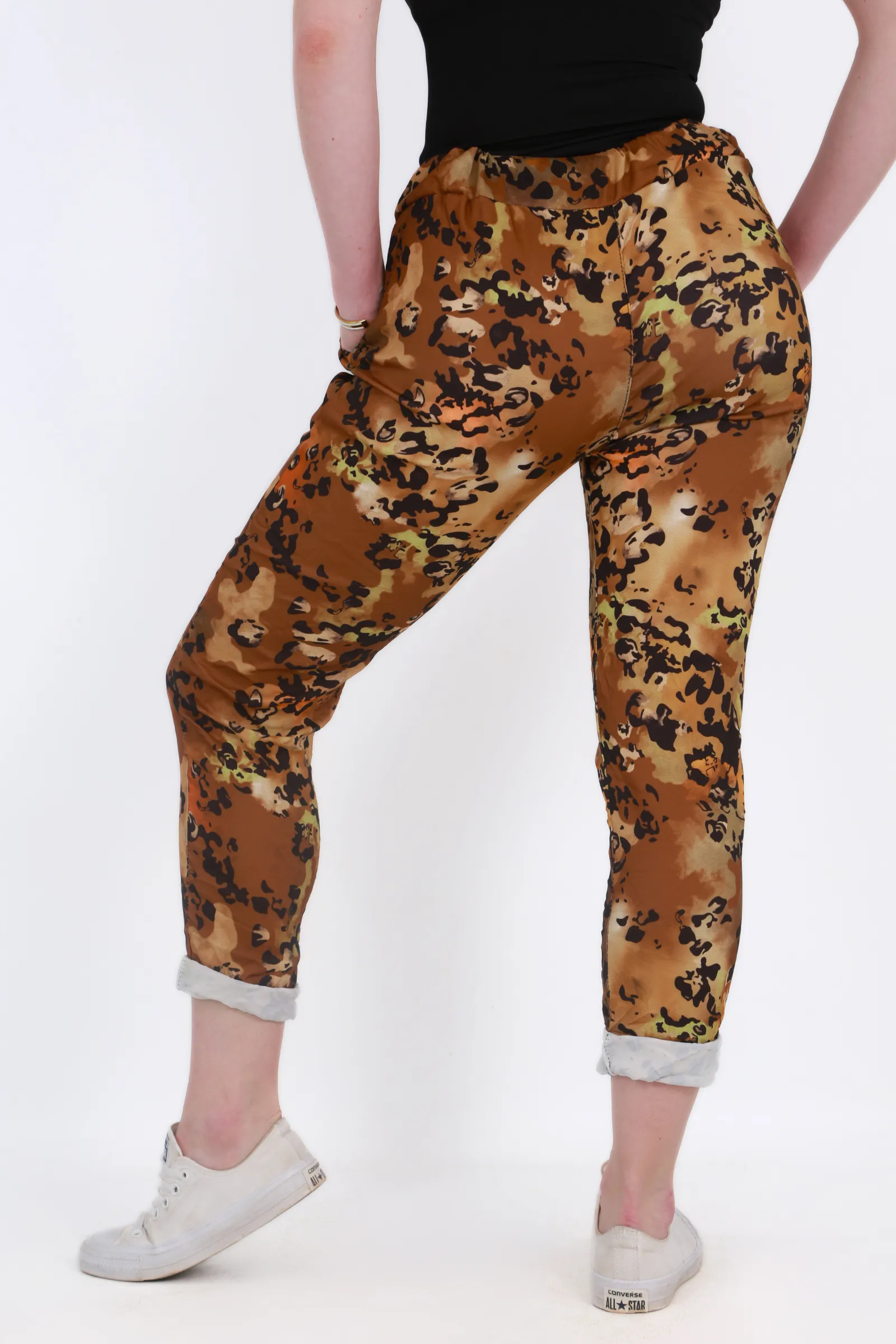 Made in Italy Magic Pants- Brown Camo
