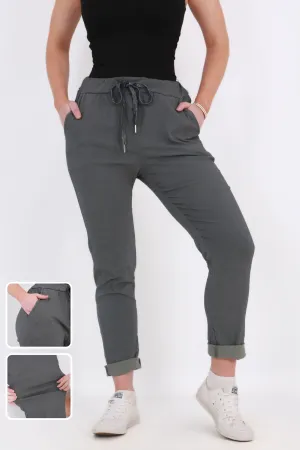 Made in Italy Magic Pants- Dark grey