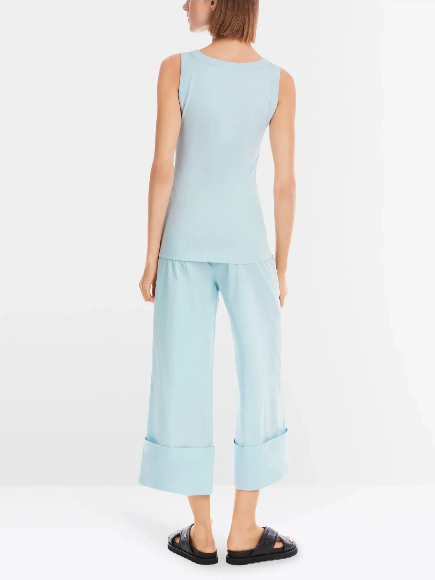 Marc Cain Soft Sky Blue Sleeveless top in cotton rib