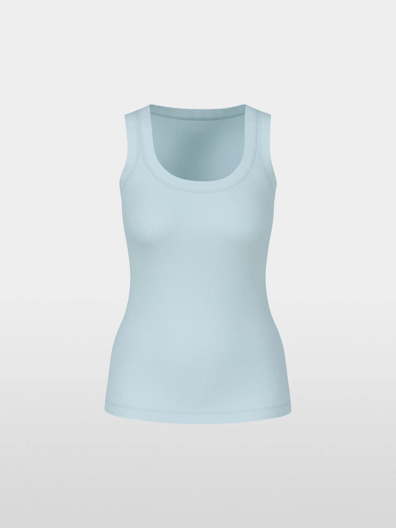 Marc Cain Soft Sky Blue Sleeveless top in cotton rib