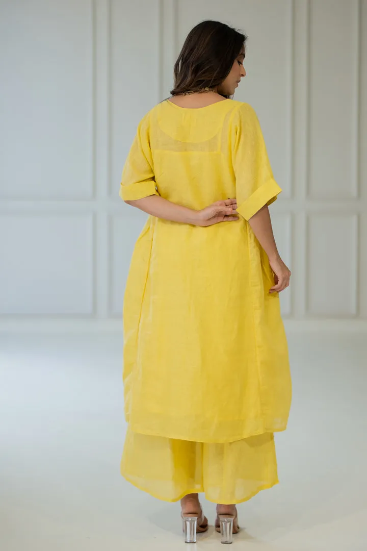 Marigold Linen Kurta Set