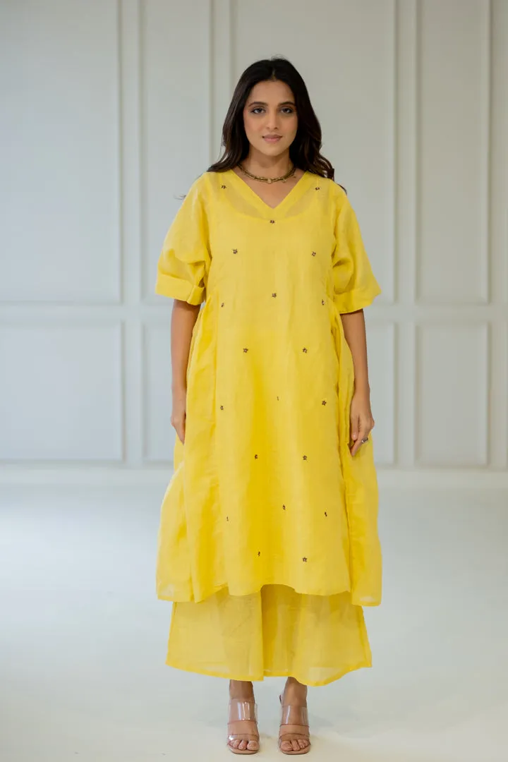 Marigold Linen Kurta Set