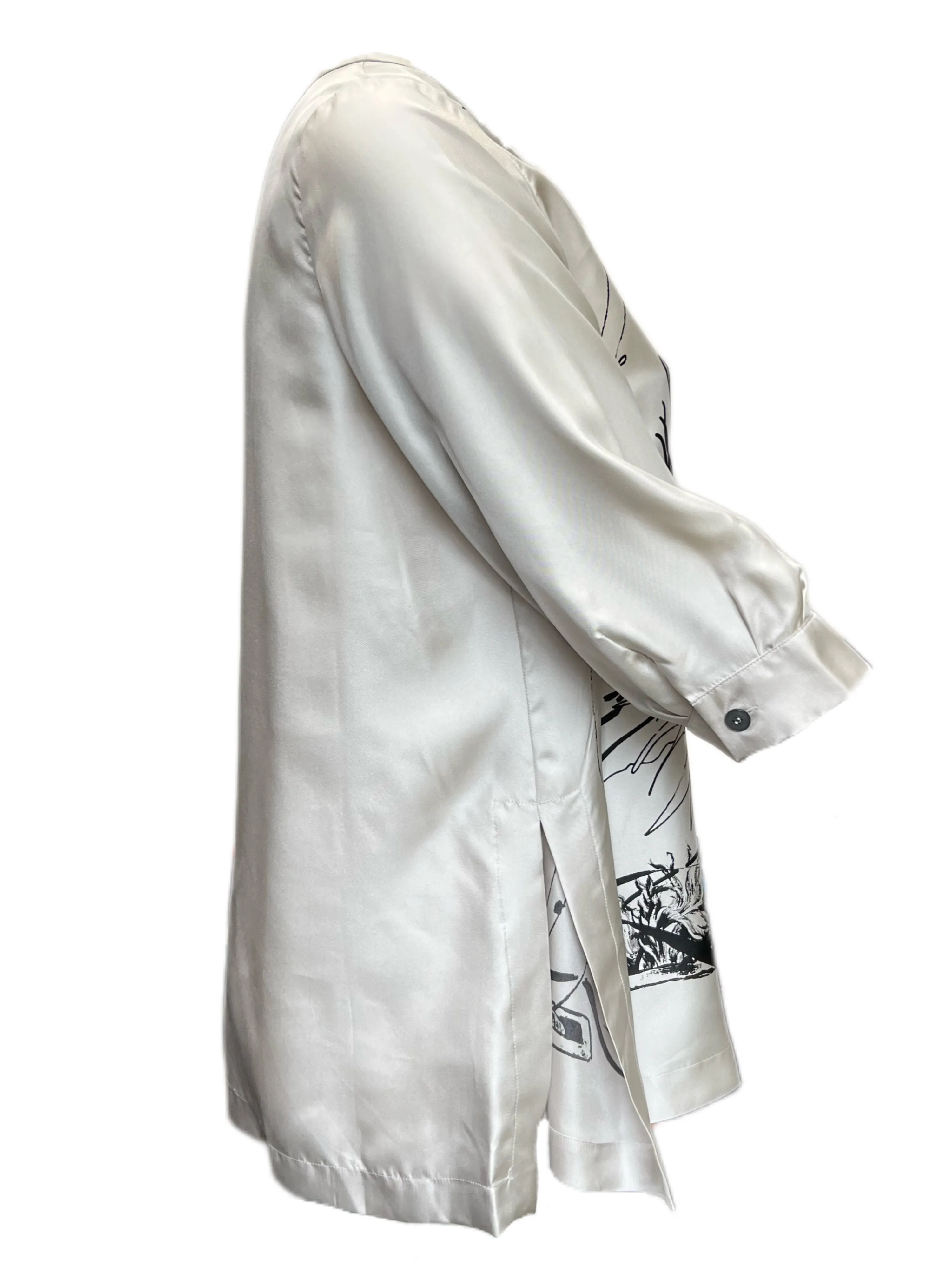 Marina Rinaldi Women's Ivory Balsa Printed Silk Blouse Size 16W/25 NWT