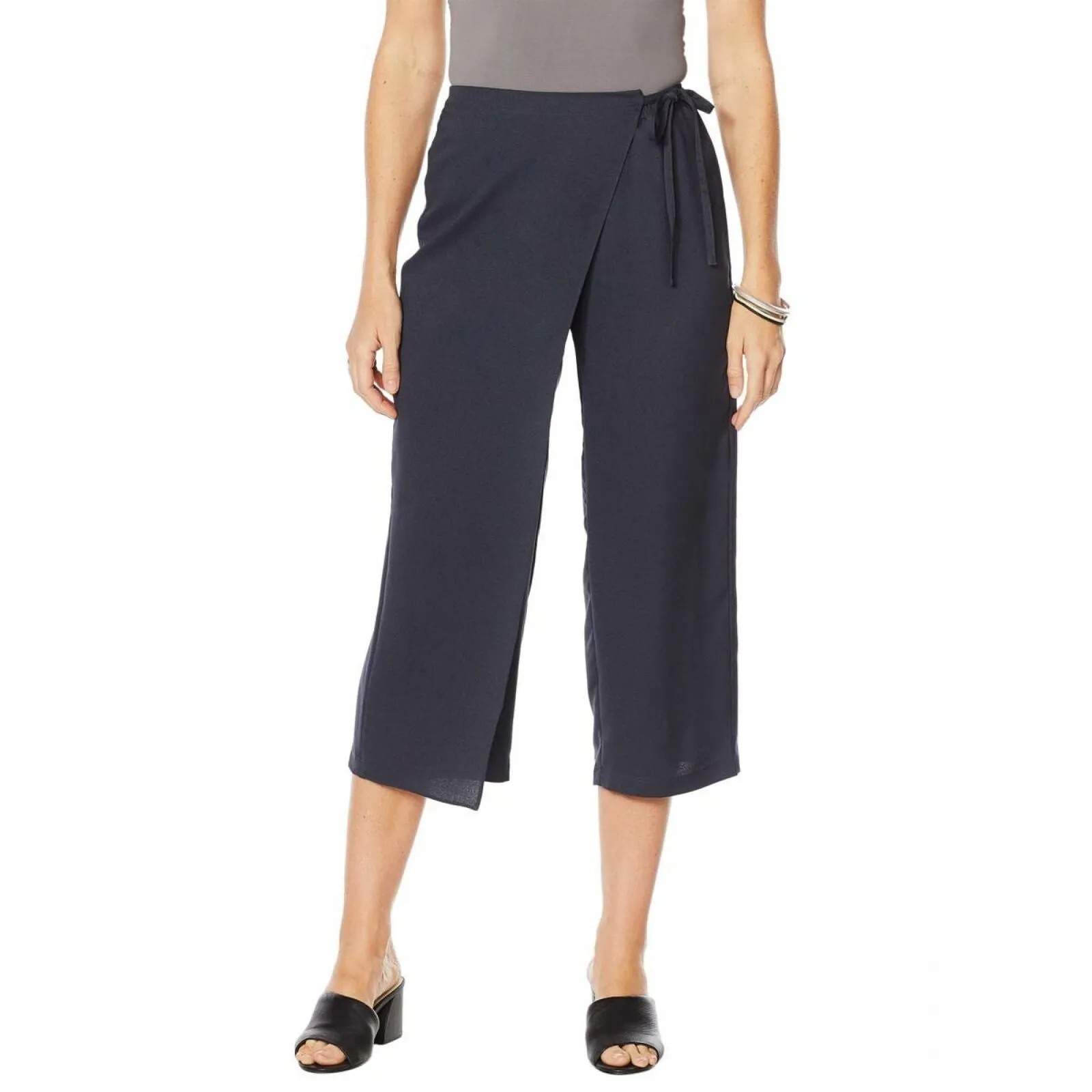 MarlaWynne WynneLayers Women's Cropped Crepe Wrap Pants