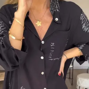 Maryam | Elegant Long Blouse with Buttons