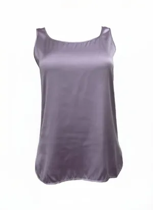 Max Mara Women's Lilac Pan Round Neck Sleeveless Silk Top NWT