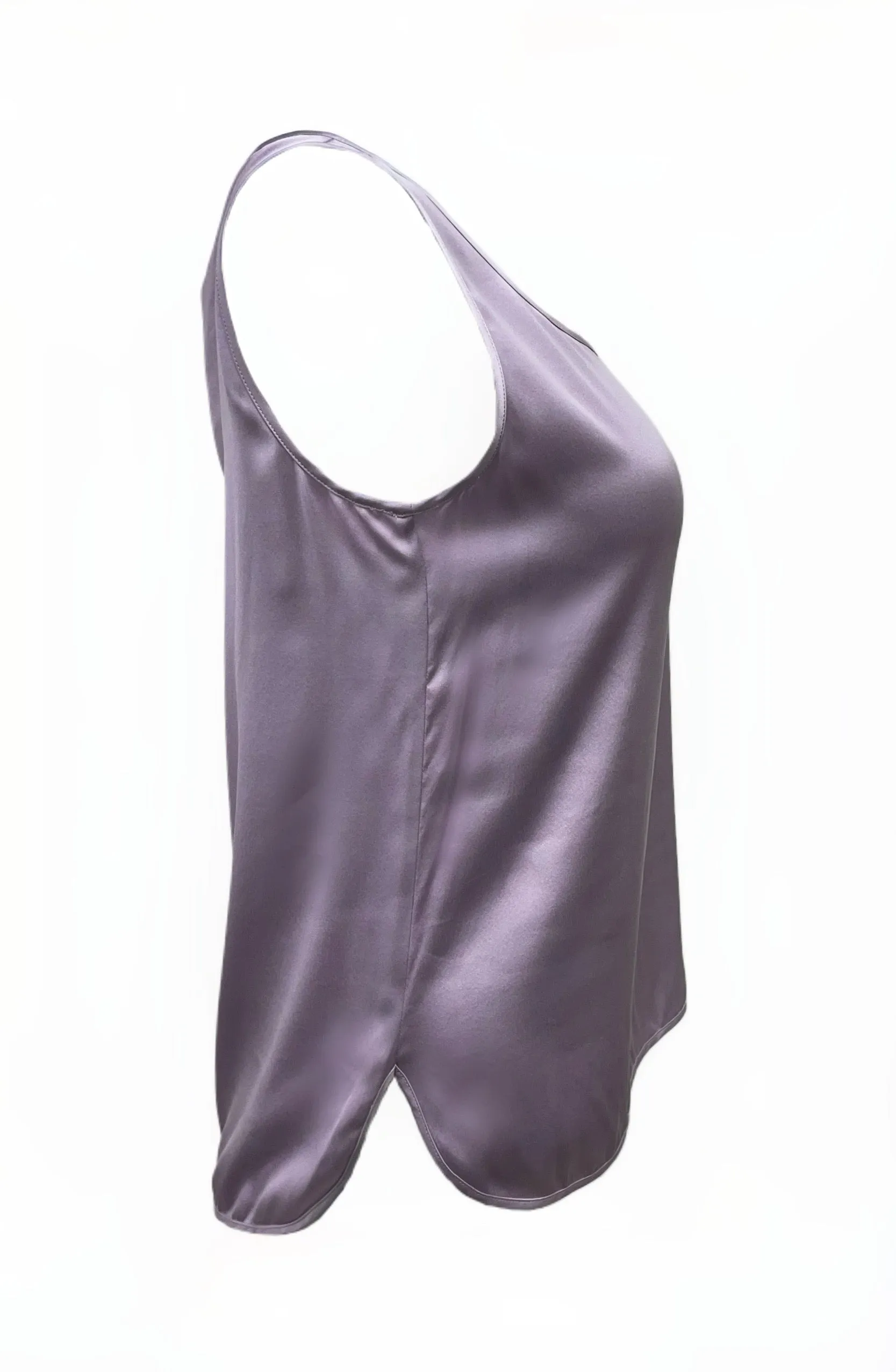 Max Mara Women's Lilac Pan Round Neck Sleeveless Silk Top NWT