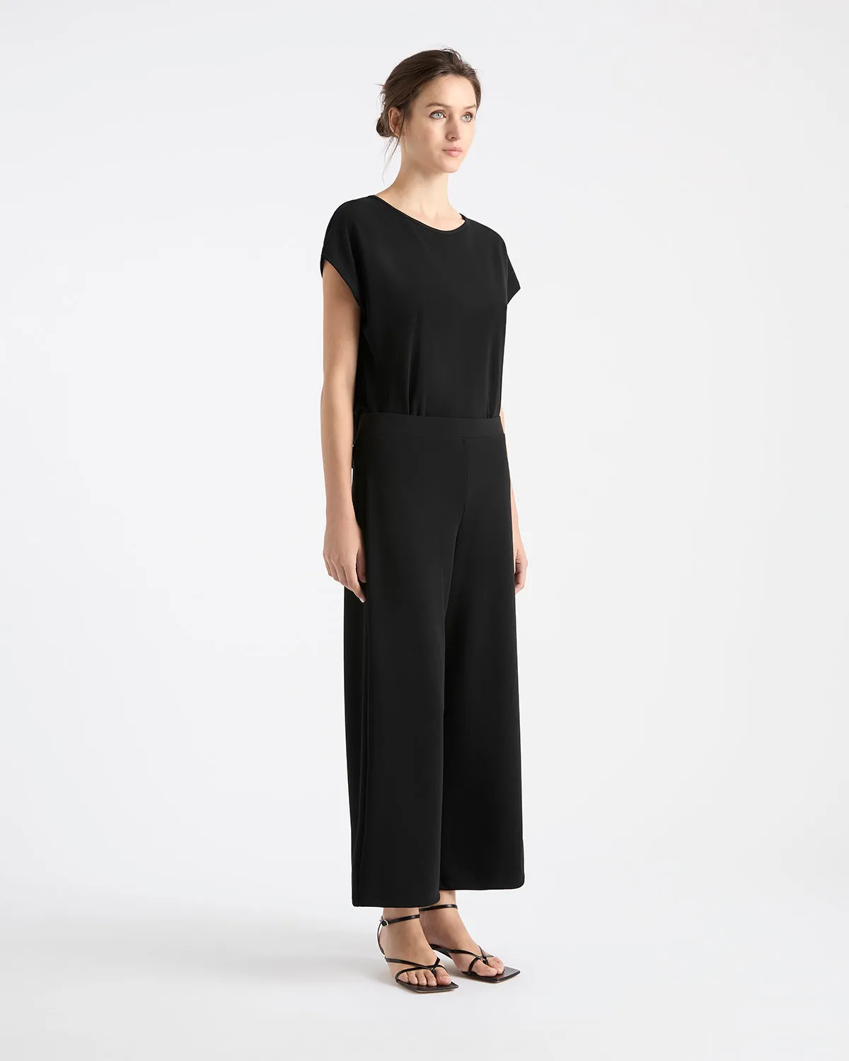 Mela Purdie Crop Palazzo Pant in Black F01 1817