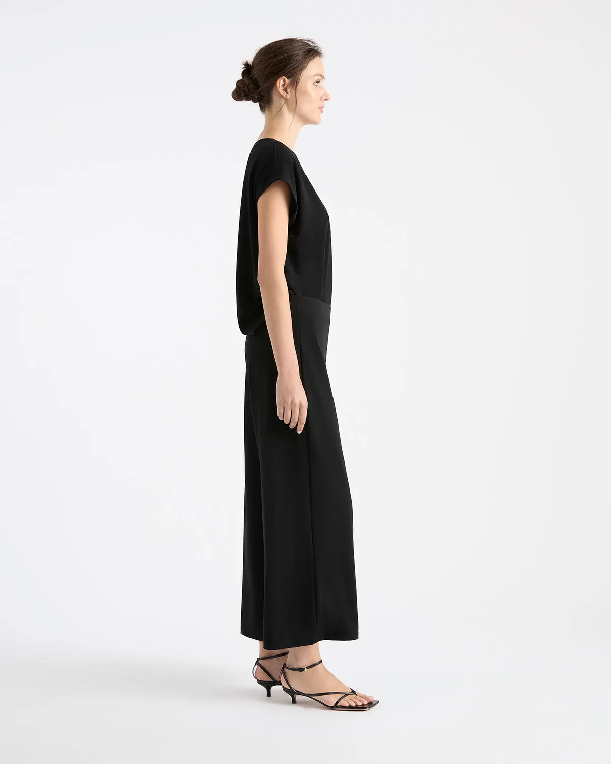 Mela Purdie Crop Palazzo Pant in Black F01 1817