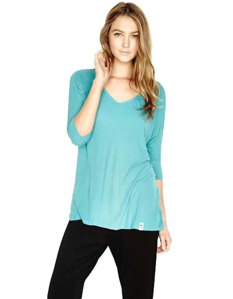 Michael Lauren Dylan 3/4 V-Neck Draped Tee