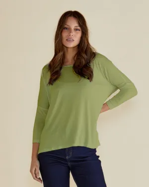 Milan 3/4 Sleeve Pistachio Tee By Betty Basics