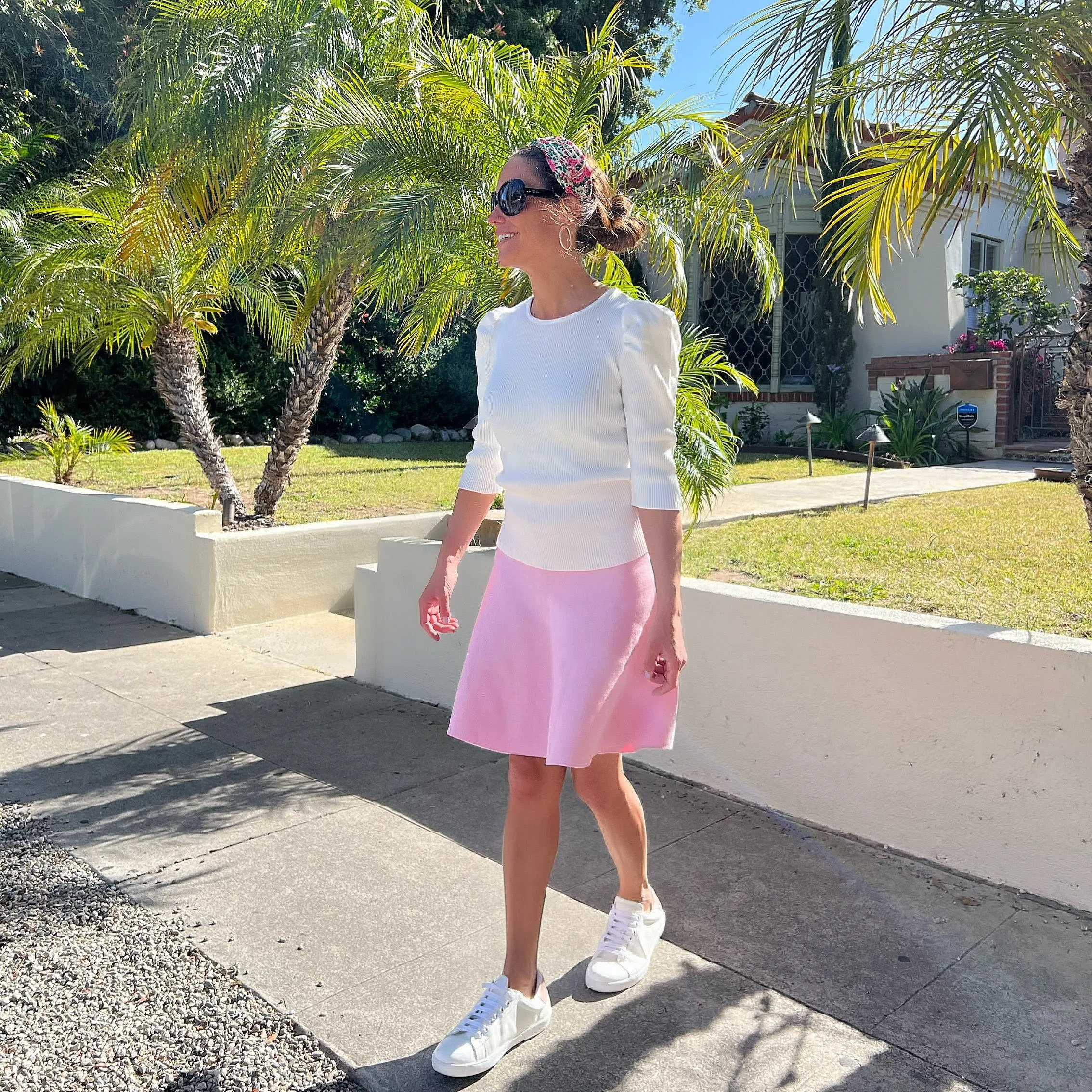 MM PUFFED SLEEVE RIBBED TOP 1/2 SLEEVE