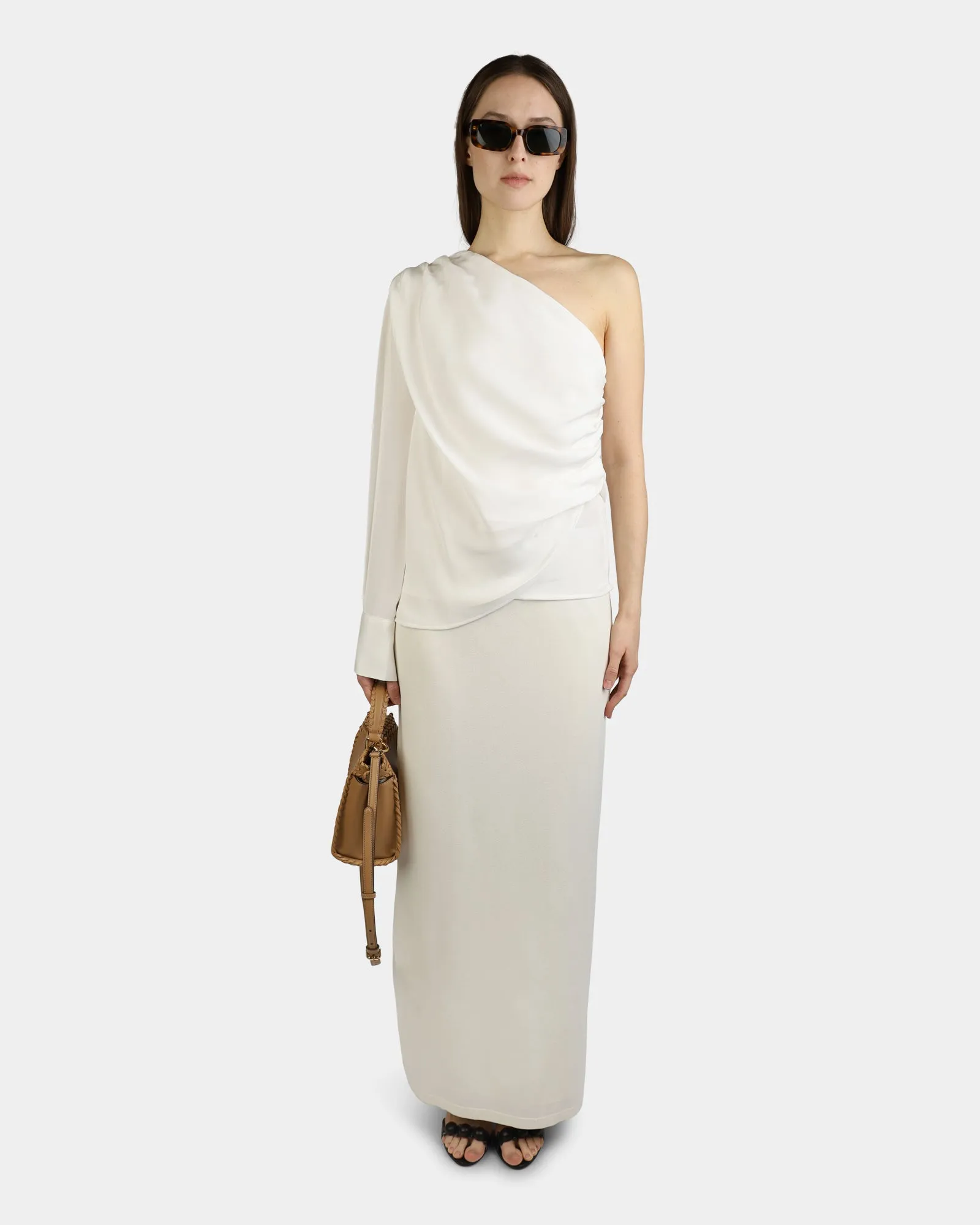 Moa One Shoulder Top White