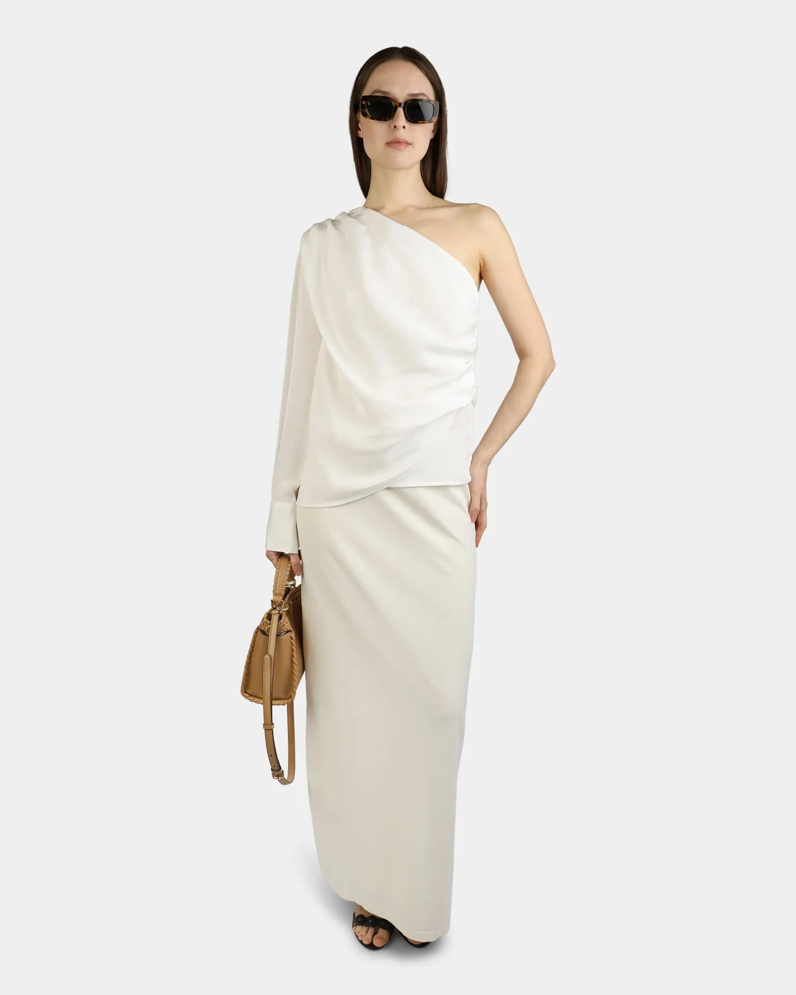 Moa One Shoulder Top White