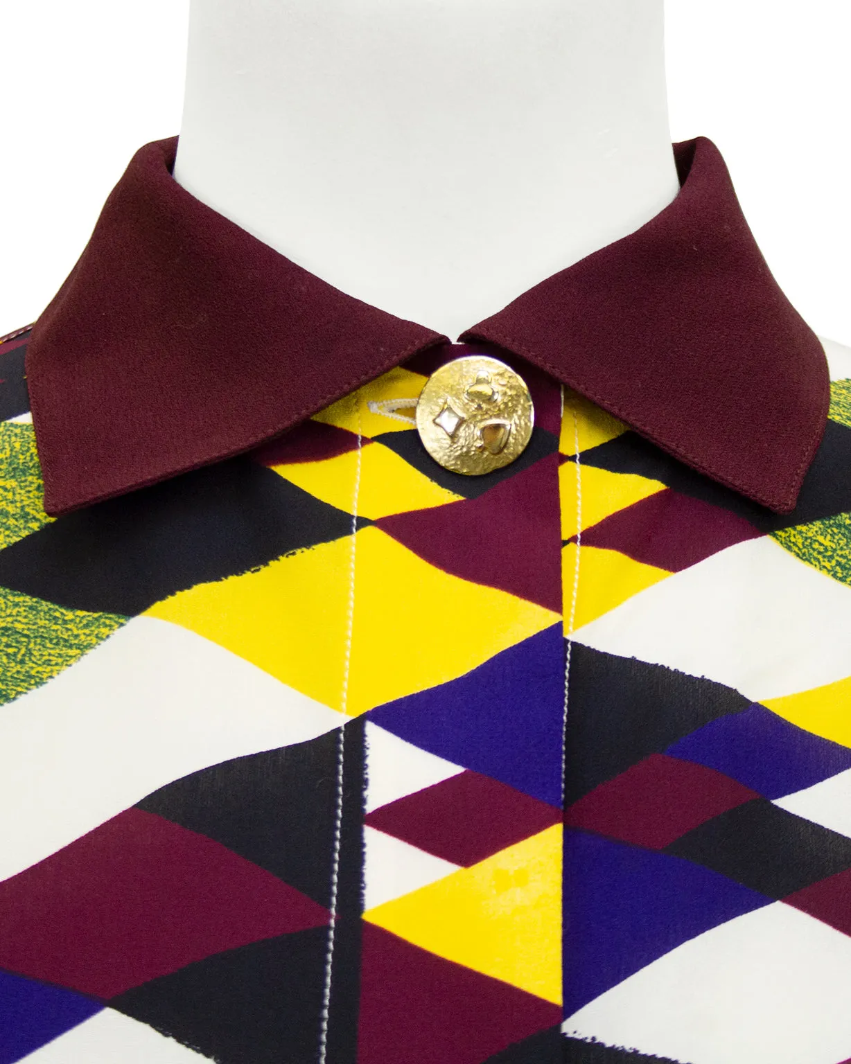 Multi Colour Playing Card Print Silk Shirt