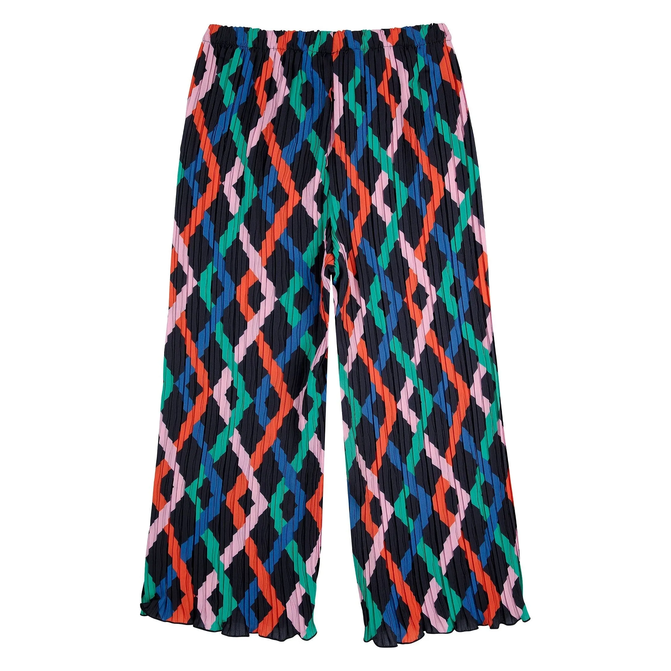 Multicolor Garland Pleated Flared Pants