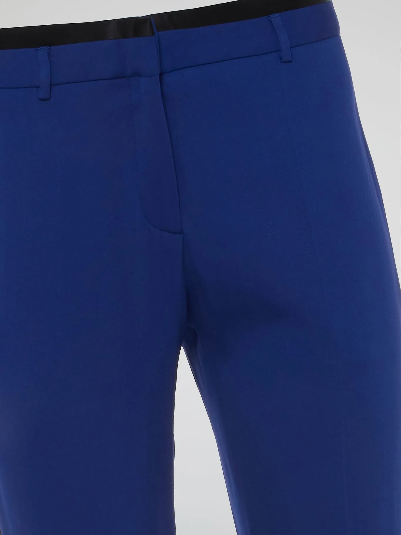 Navy High-Waist Flared Pants