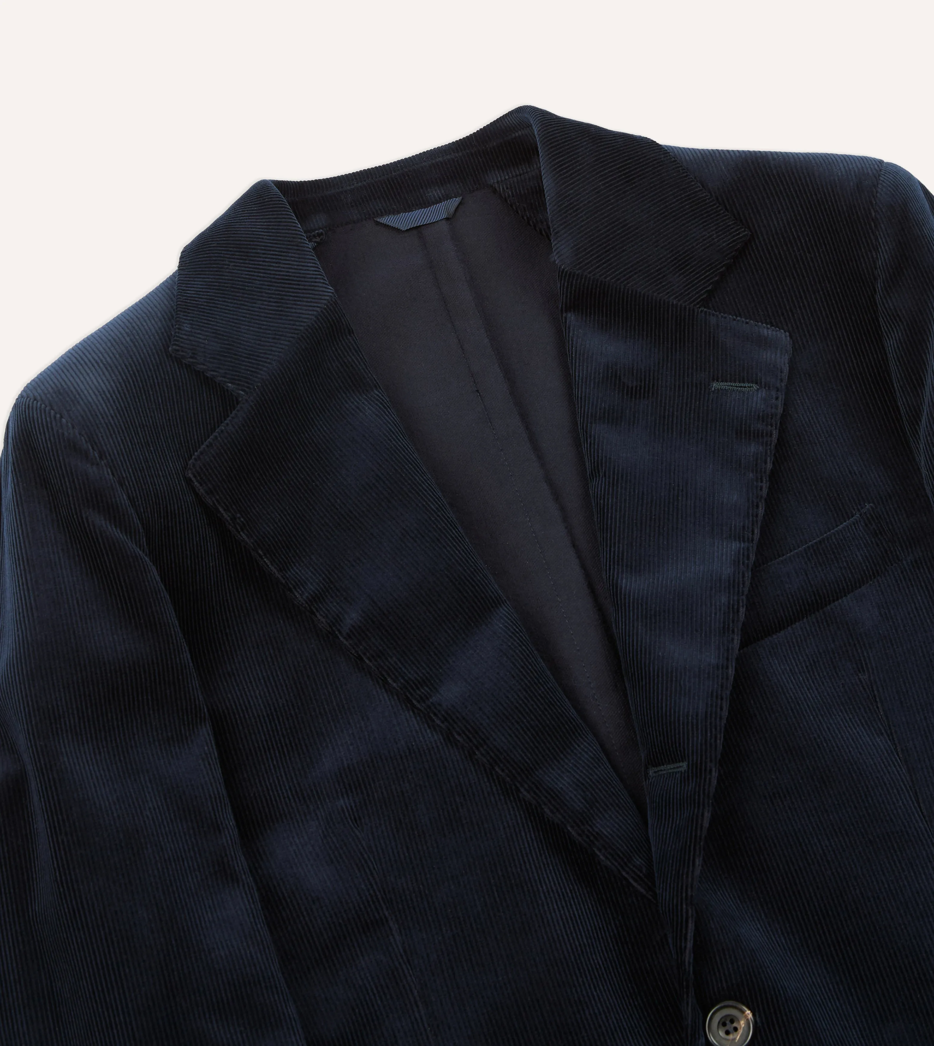 Navy Mid-Wale Cotton Corduroy Tailored Jacket