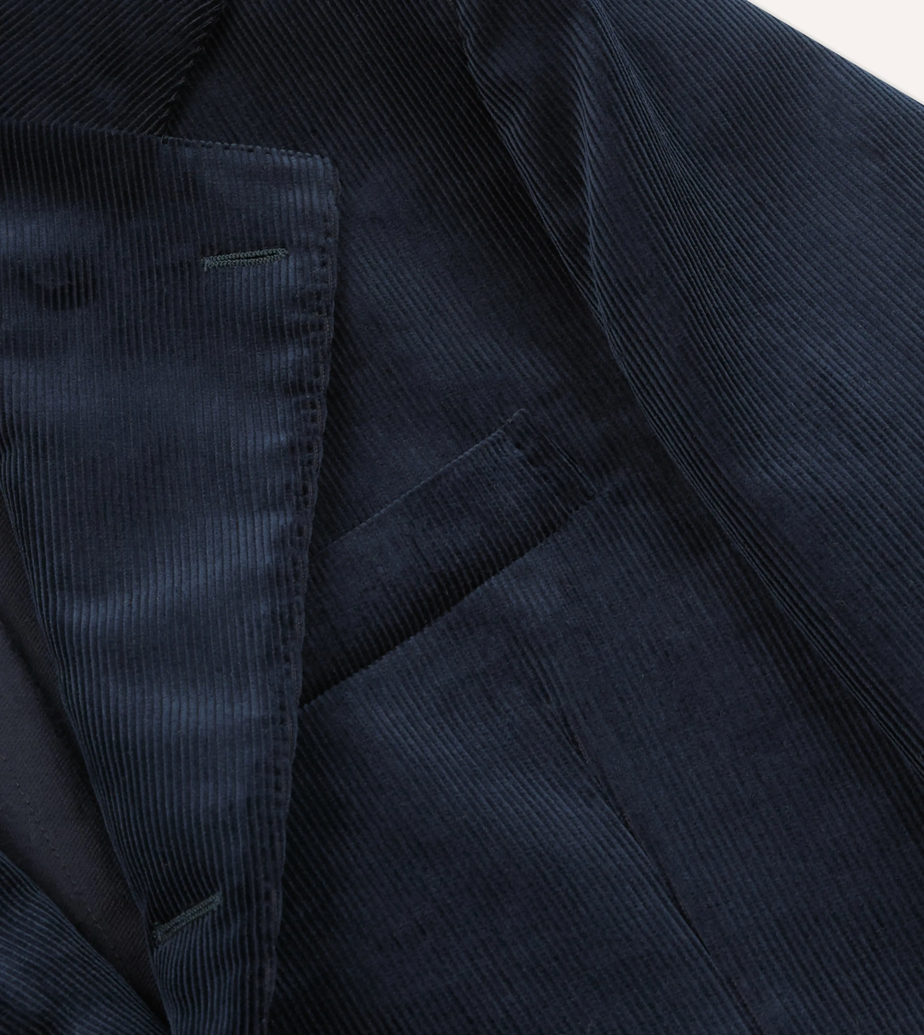 Navy Mid-Wale Cotton Corduroy Tailored Jacket