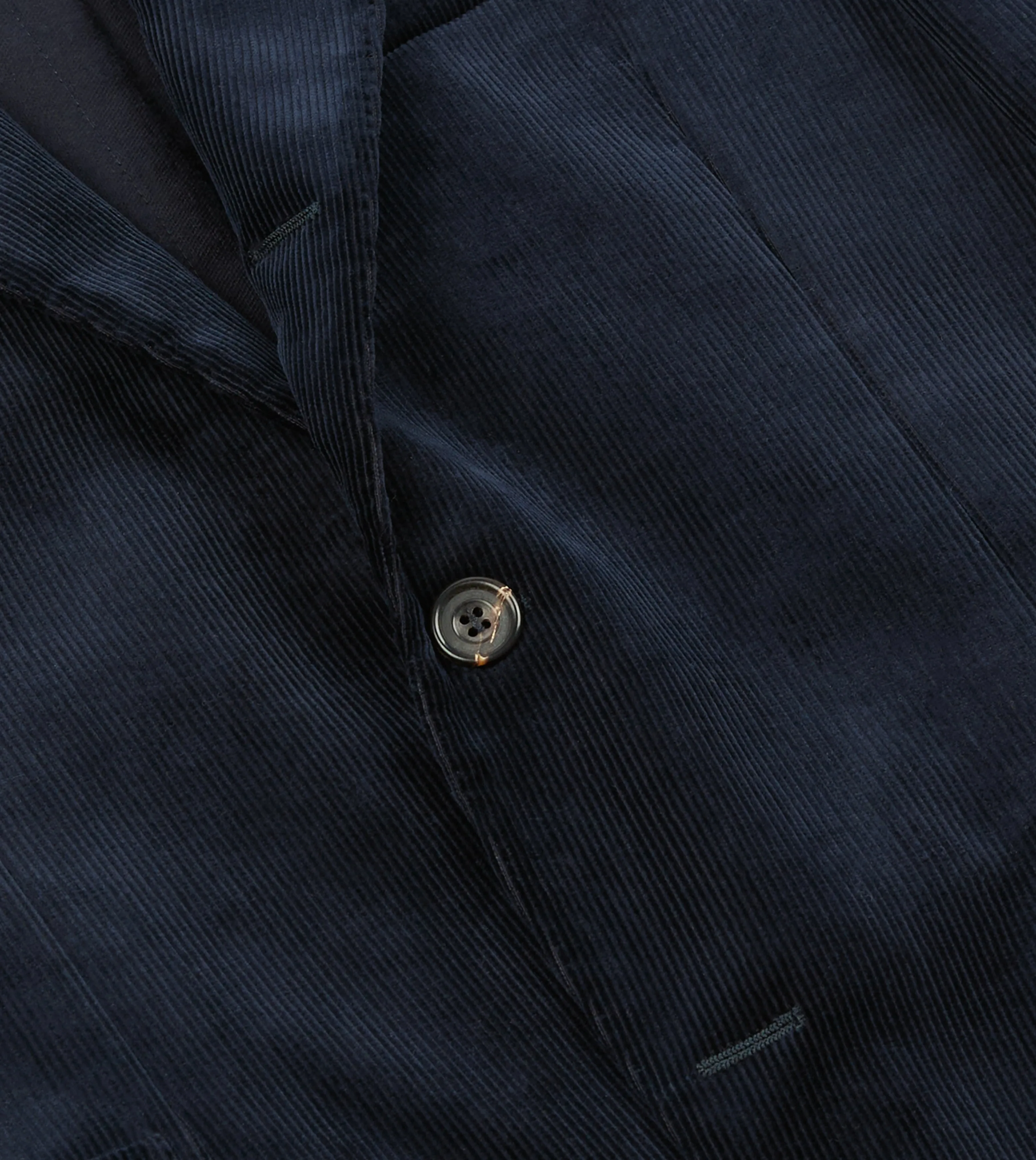 Navy Mid-Wale Cotton Corduroy Tailored Jacket