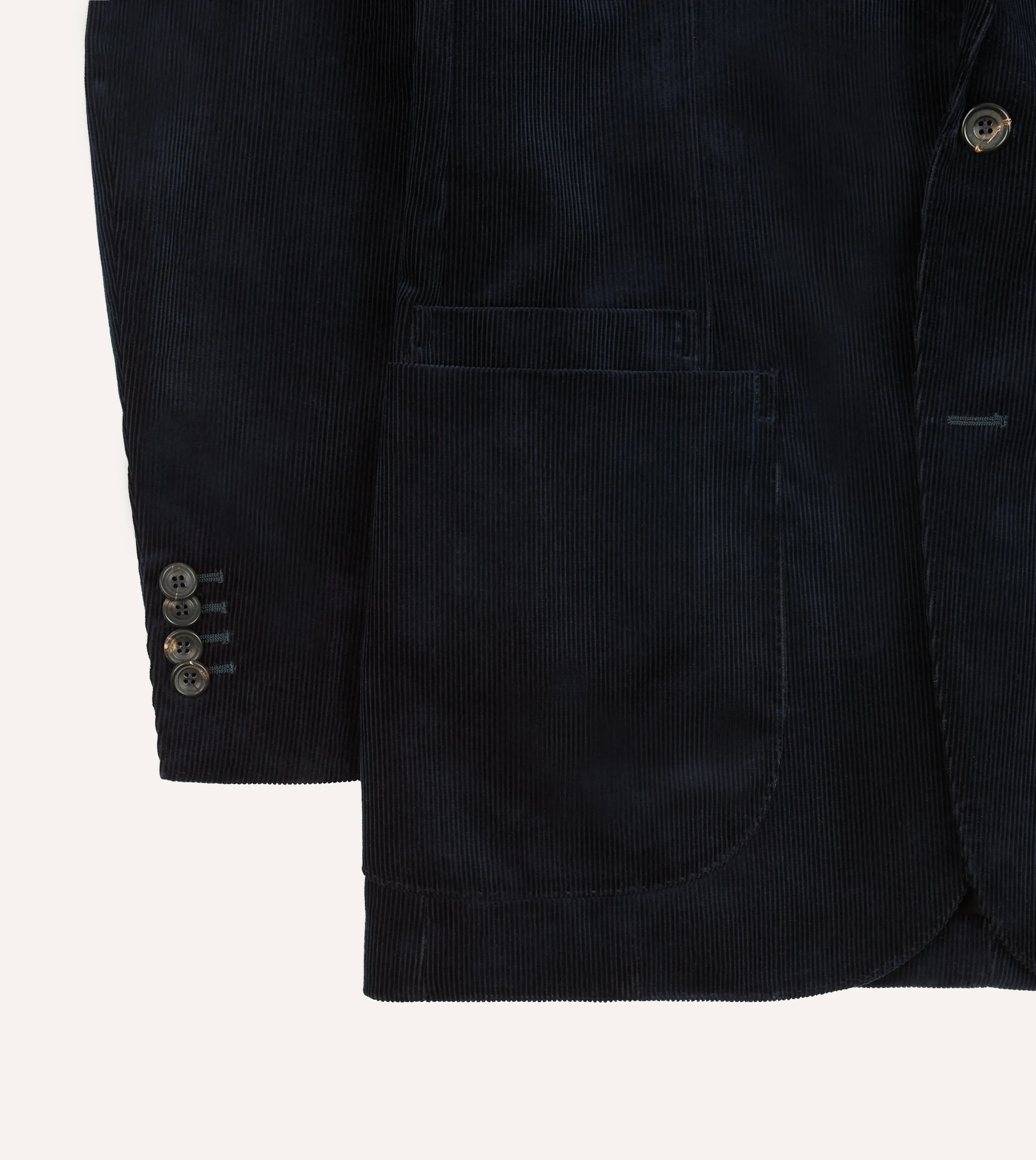 Navy Mid-Wale Cotton Corduroy Tailored Jacket