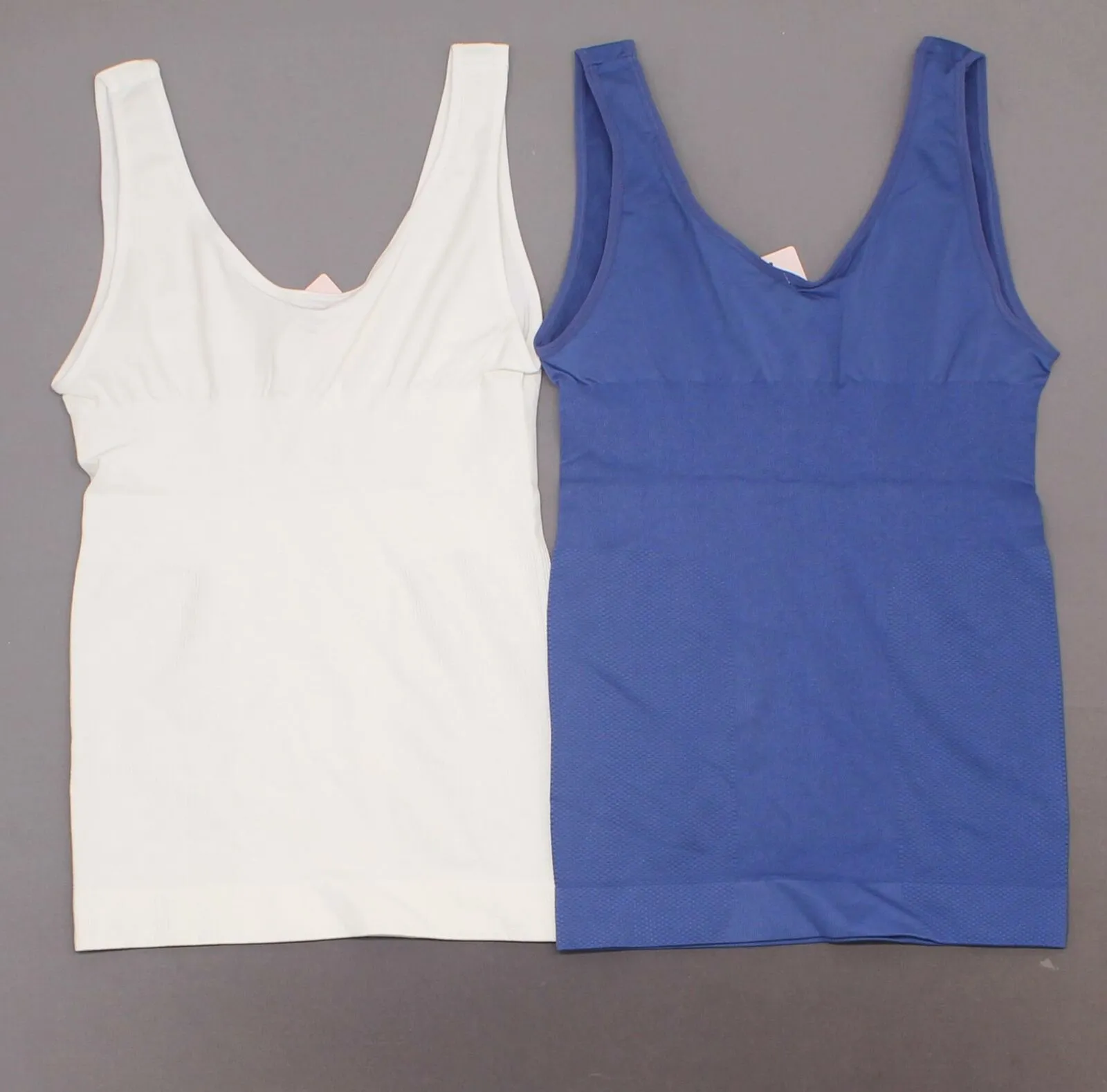 Nearly Nude 2 Pack Plus Seamless Shaping Tank Tops White / Blue 2X