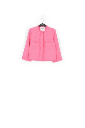 Neon pink tweed jacket