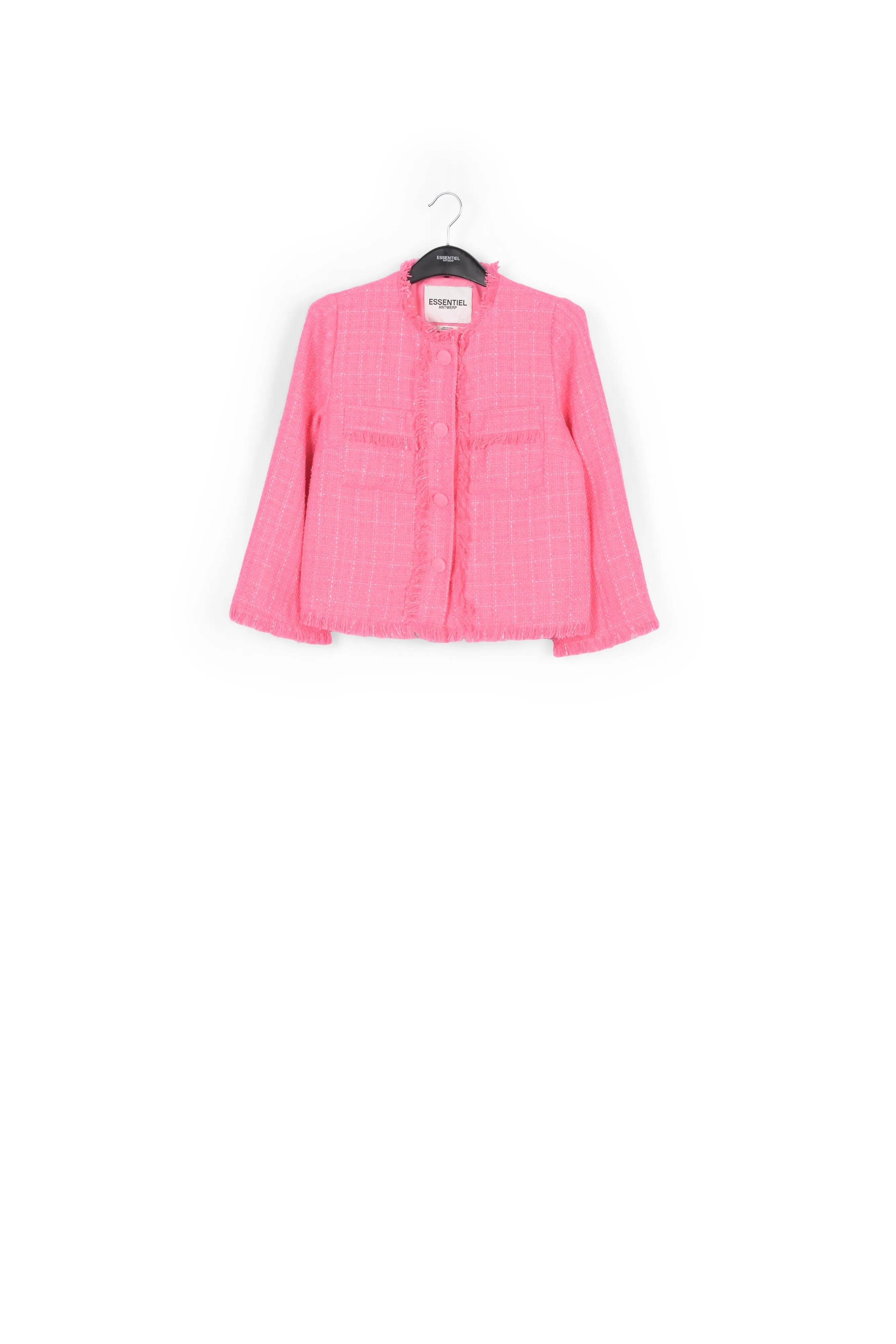 Neon pink tweed jacket