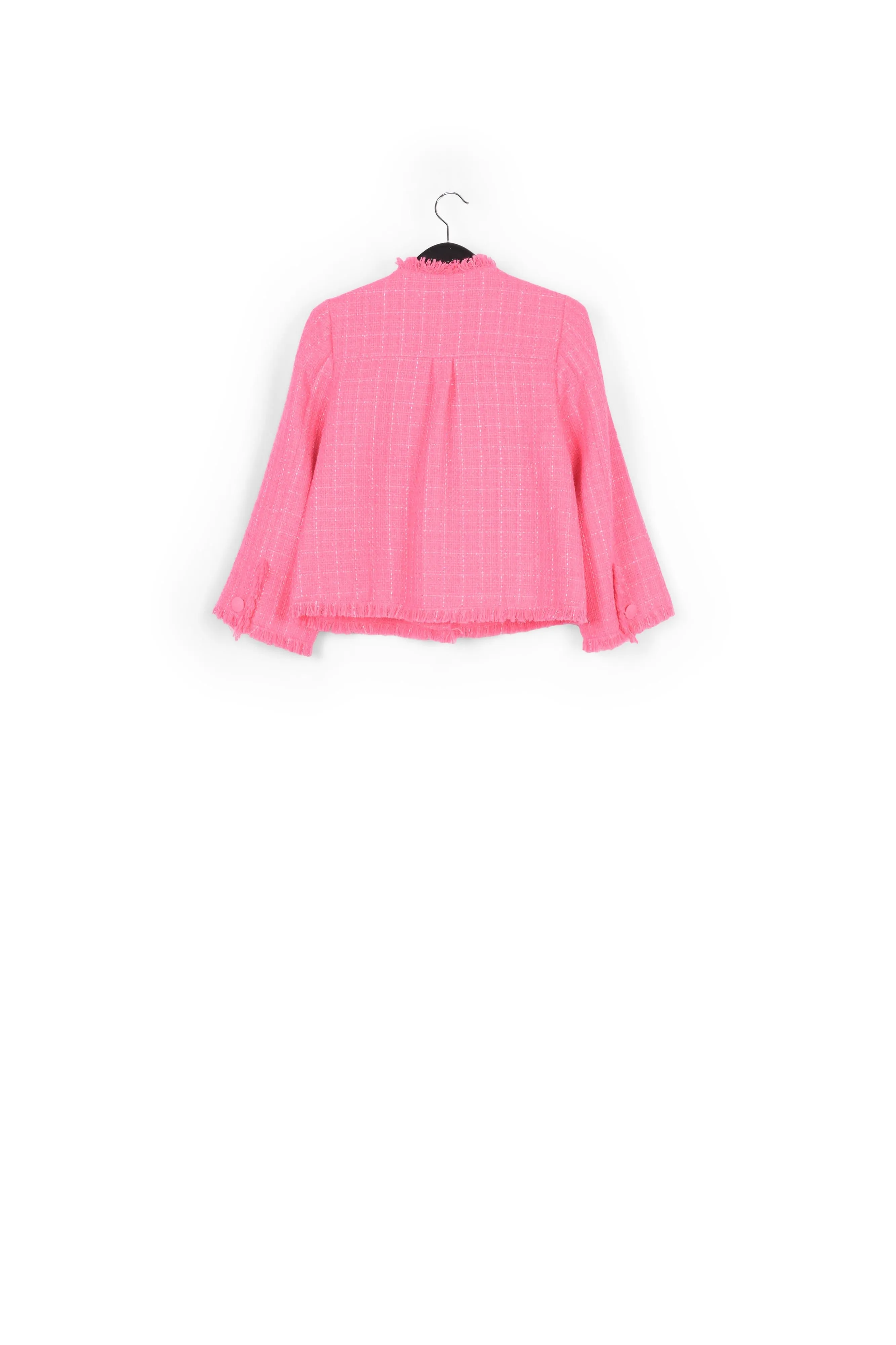 Neon pink tweed jacket
